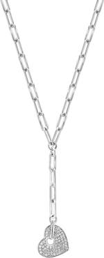 EFFY Sterling Silver Pavé Diamond Heart Y-Necklace - 0.24ct.