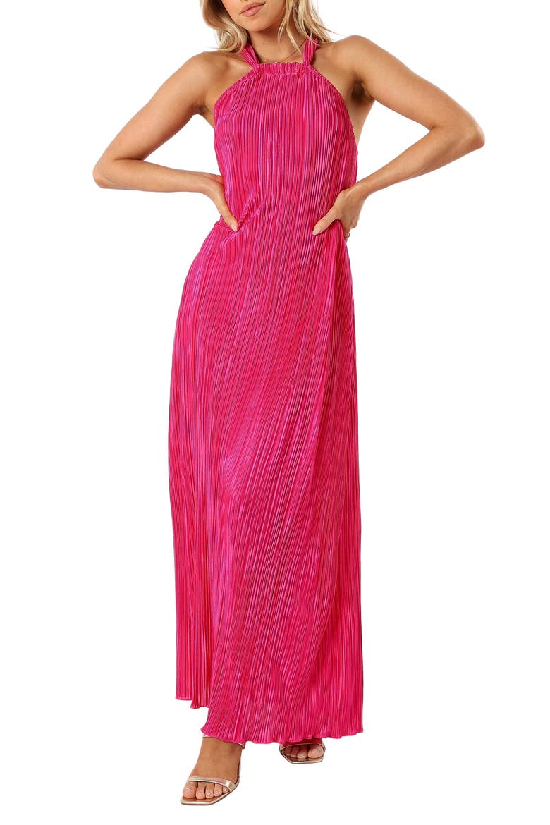 Melody Plissé Maxi Dress, Main, color, PINK