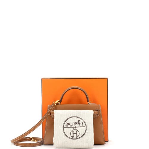 Pre-owned Hermes  Hermes Kelly Mini Ii Bag Brown Epsom With Gold Hardware 20 In Gold