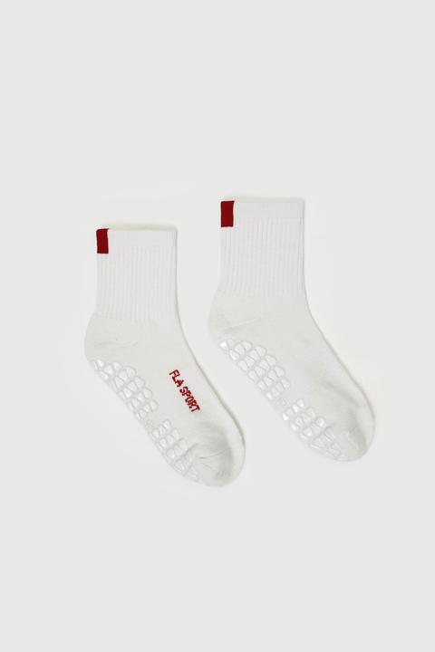 Crimson Sport Quarter Crew Grip Socks