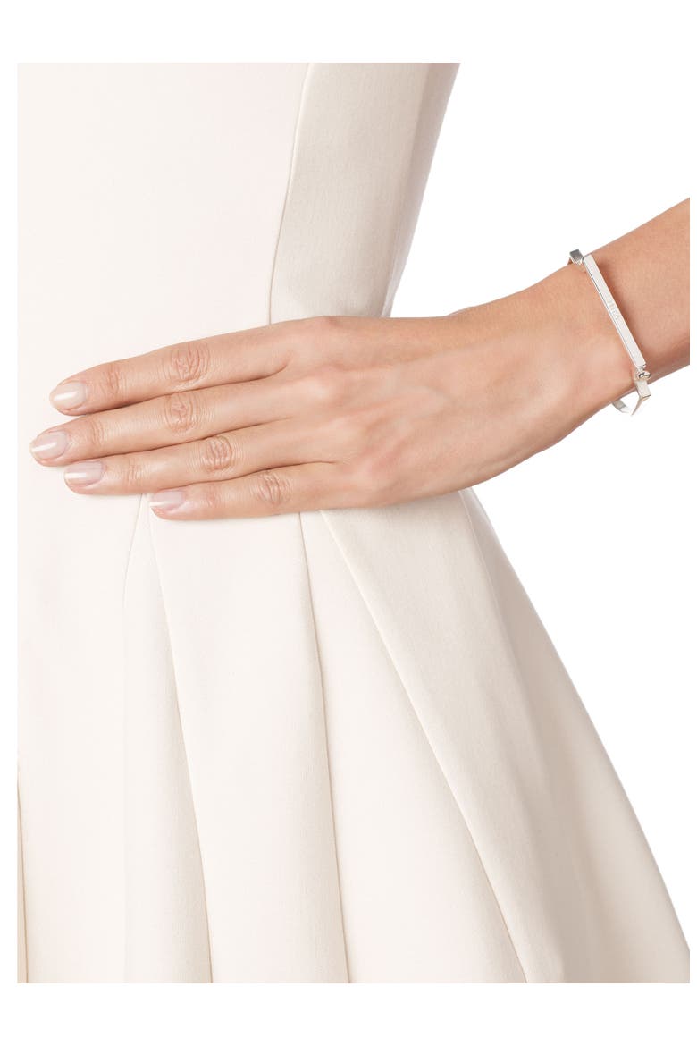 Signature Large Bar Bangle Bracelet, Alternate, color, SILVER