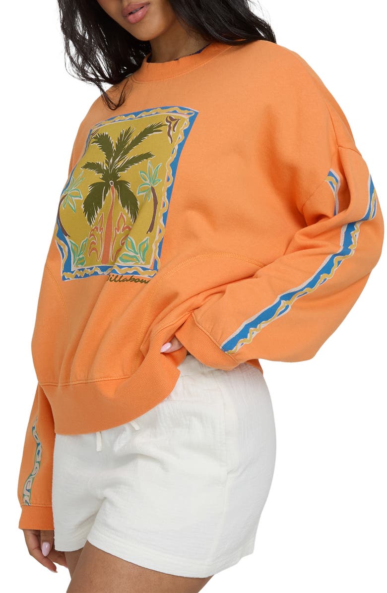 Billabong Palm Rio Graphic Sweatshirt, Alternate, color, Tangerine