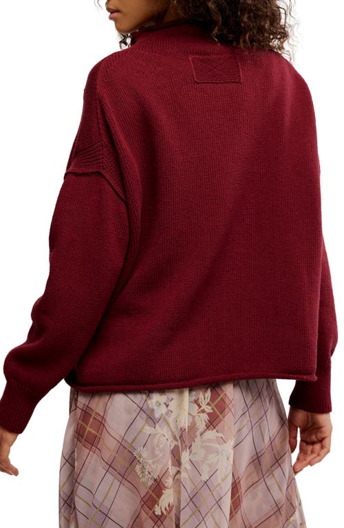 Free People Wtf Torres Roll Neck Sweater In Red