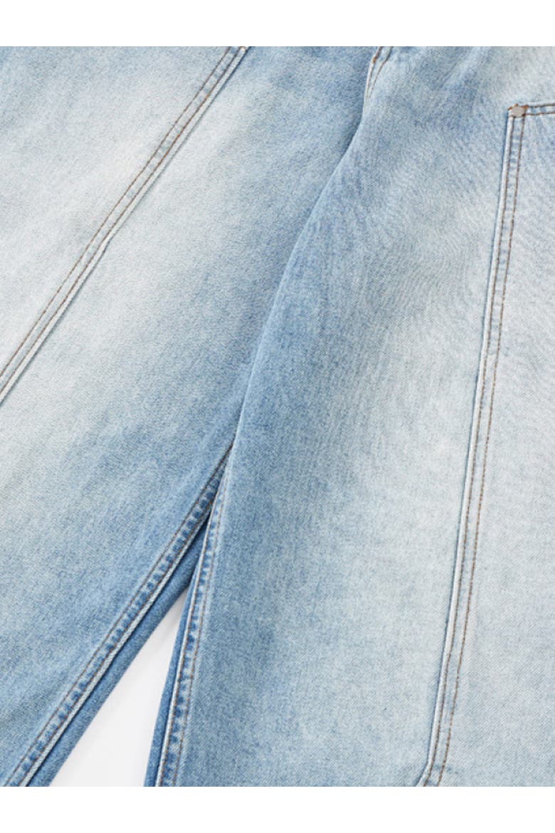 Seam Panel Baggy Barrel Jeans, Alternate, color, Blue
