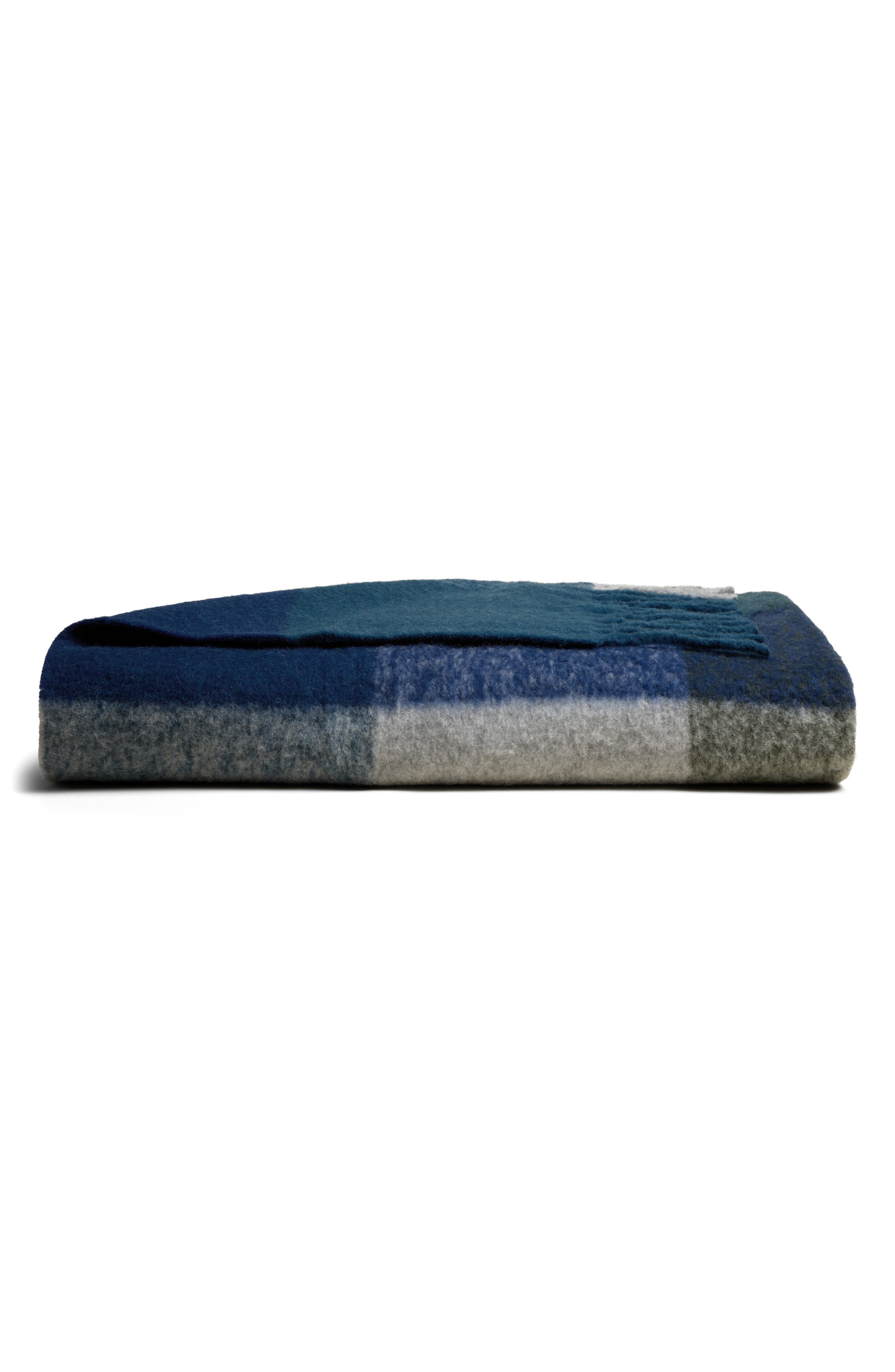 Plaid Wool & Alpaca Blend Throw Blanket - Thumbnail 4