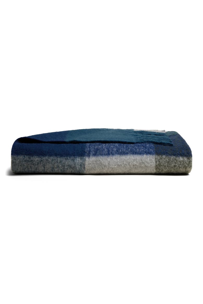 Plaid Wool & Alpaca Blend Throw Blanket, Main, color, PEACOCK PLAID