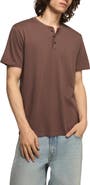 Lucky Brand Solid Short Sleeve Cotton Henley