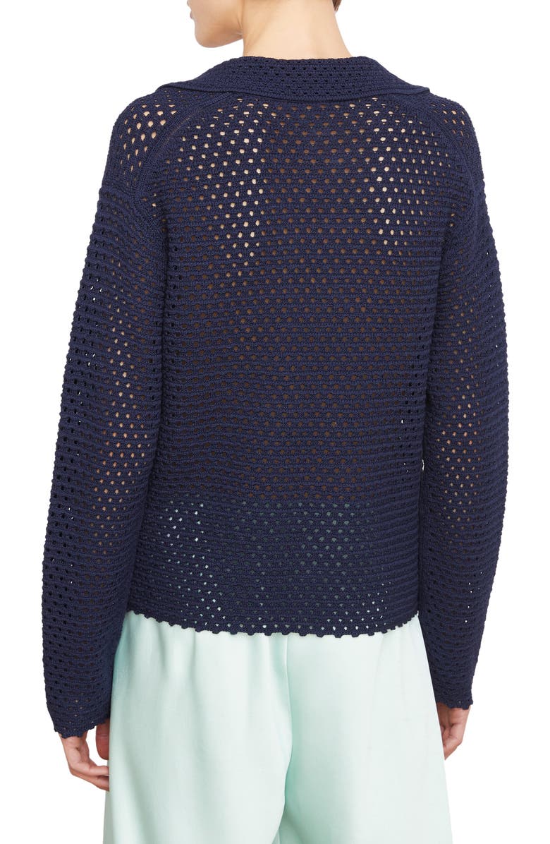 Vince Baja Textured Cotton Sweater, Alternate, color, Navy