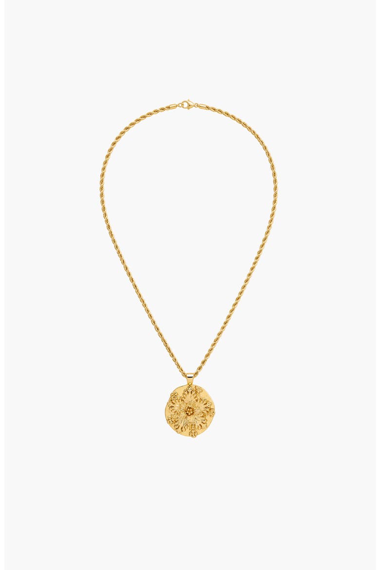 Flower Pendant Rope Necklace In Gold, Main, color, Gold