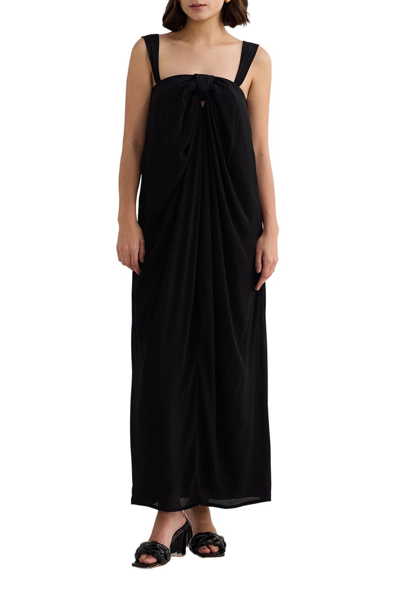 Twilight Twist Strappy Maxi Dress in Black, Main, color, Solid