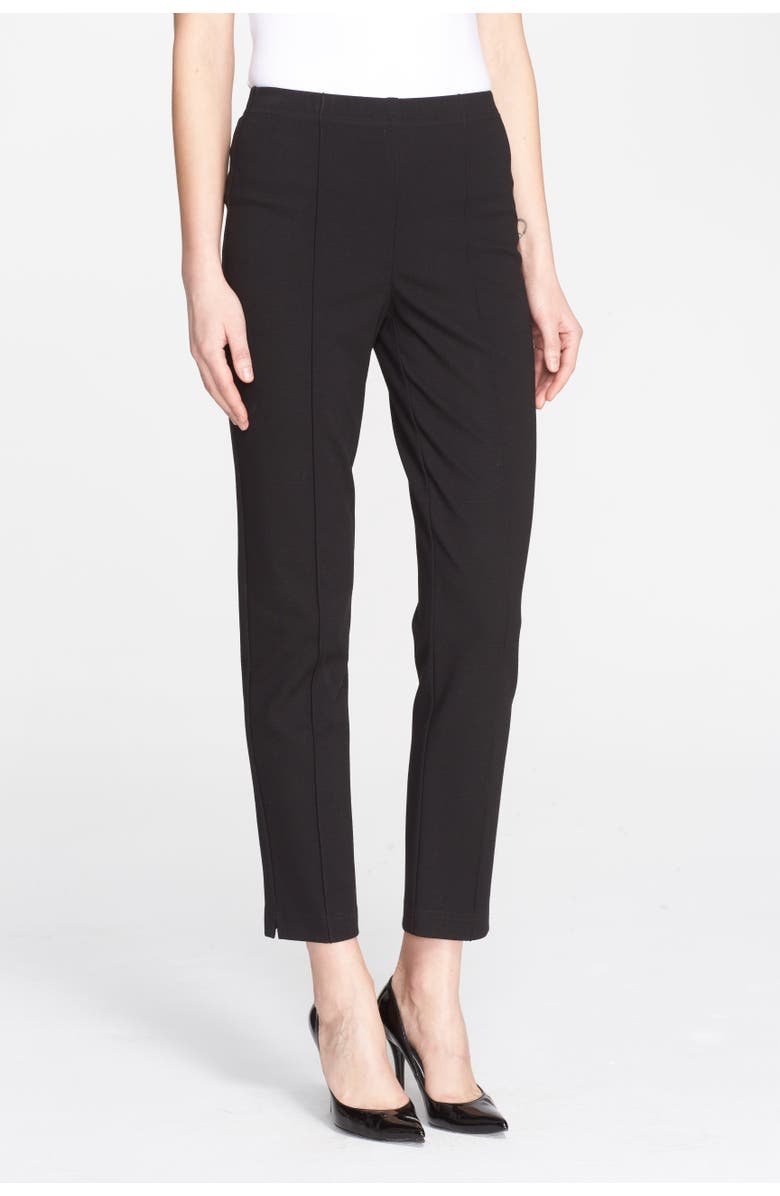 ST. JOHN Collection Ponte Knit Ankle Pants, Main, color, Caviar