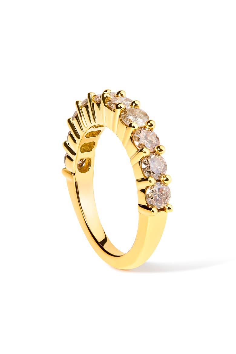Gold Over Silver 2.0 Cttw Diamond 10 Stone Anniversary Band Ring, Alternate, color, Yellow Gold over Silver