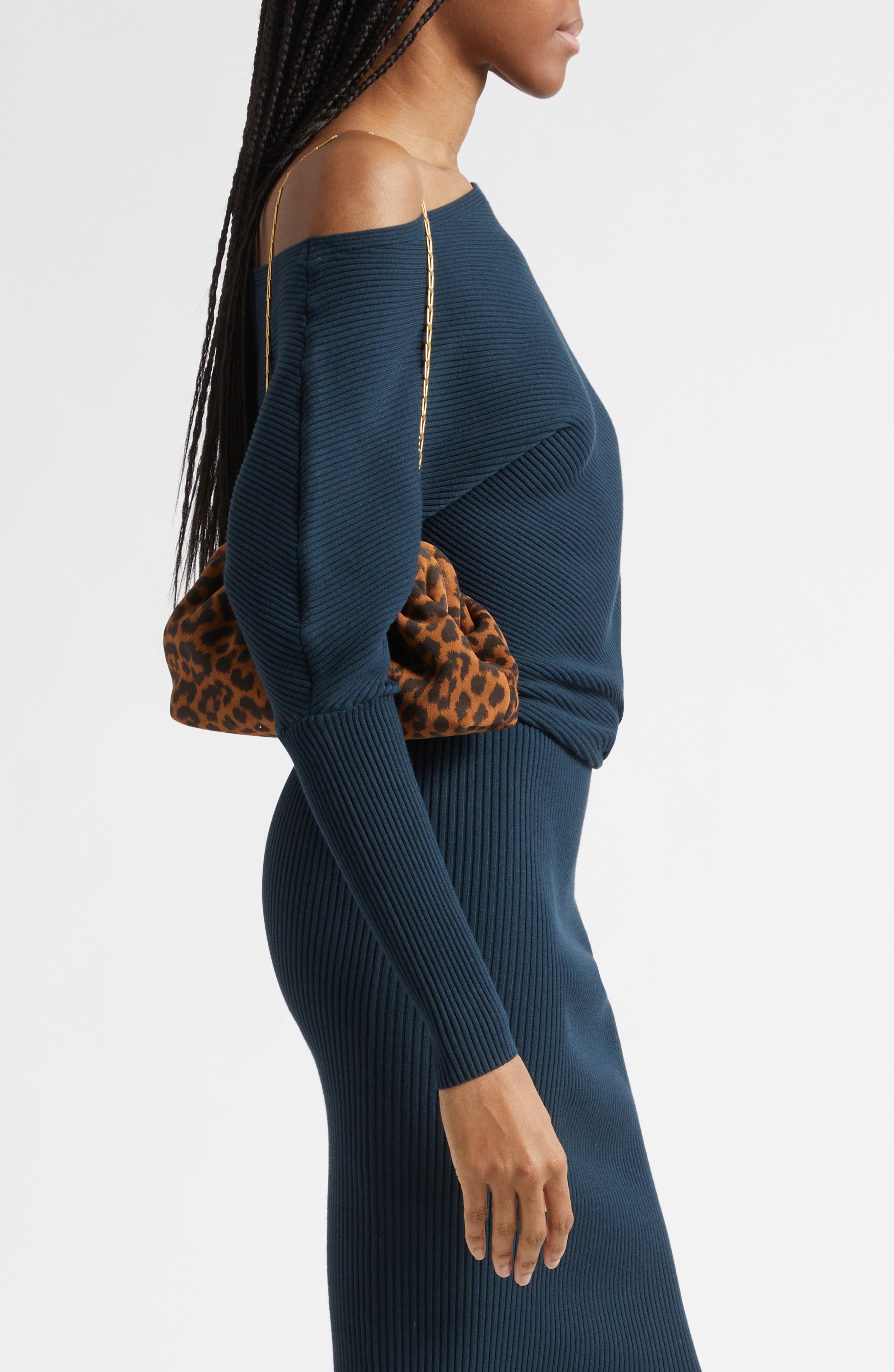 Mia Suede Frame Clutch, Alternate, color, ANIMAL