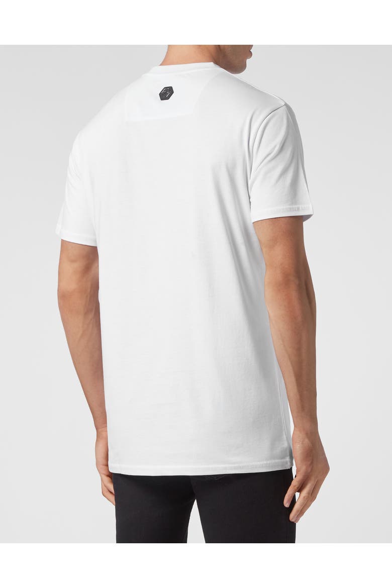 T-Shirt Round Neck Skull Men, Alternate, color, white