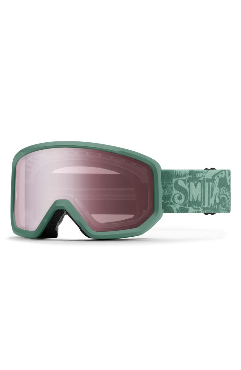 Smith Transfer Low Bridge Snow Goggles, Main, color, Cactus Zine / Ignitor Mirror