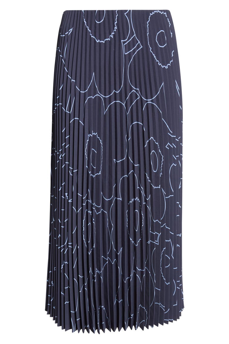 Pii Piirto Unikko Pleated Midi Skirt, Main, color, DARK BLUE LIGHT BLUE