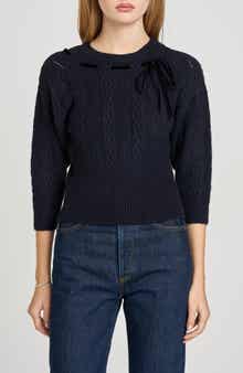 WAYF x Sara Walker Miranda Velvet Pointelle Sweater