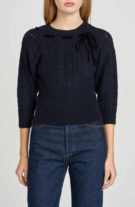 WAYF x Sara Walker Miranda Velvet Pointelle Sweater