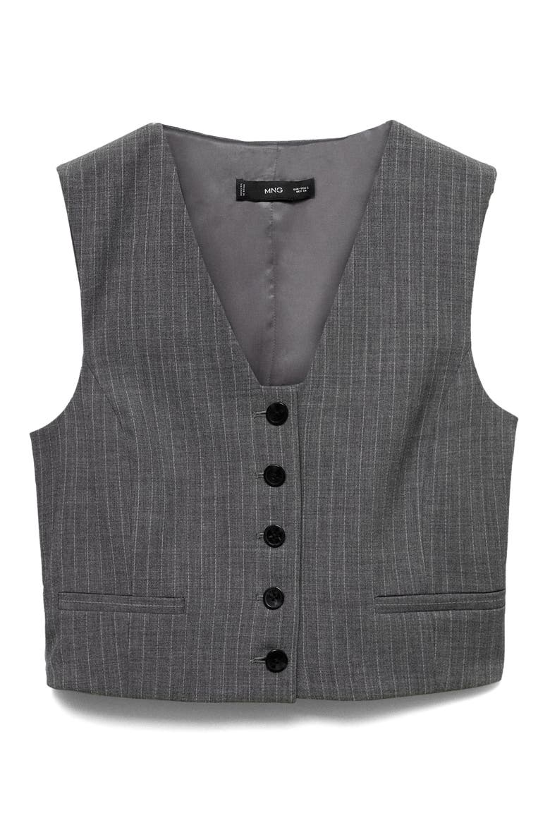 Pinstripe Suit Vest, Alternate, color, GREY