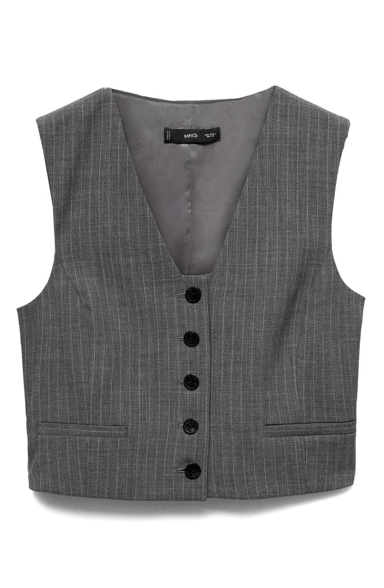 MANGO Pinstripe Suit Vest, Alternate, color,
