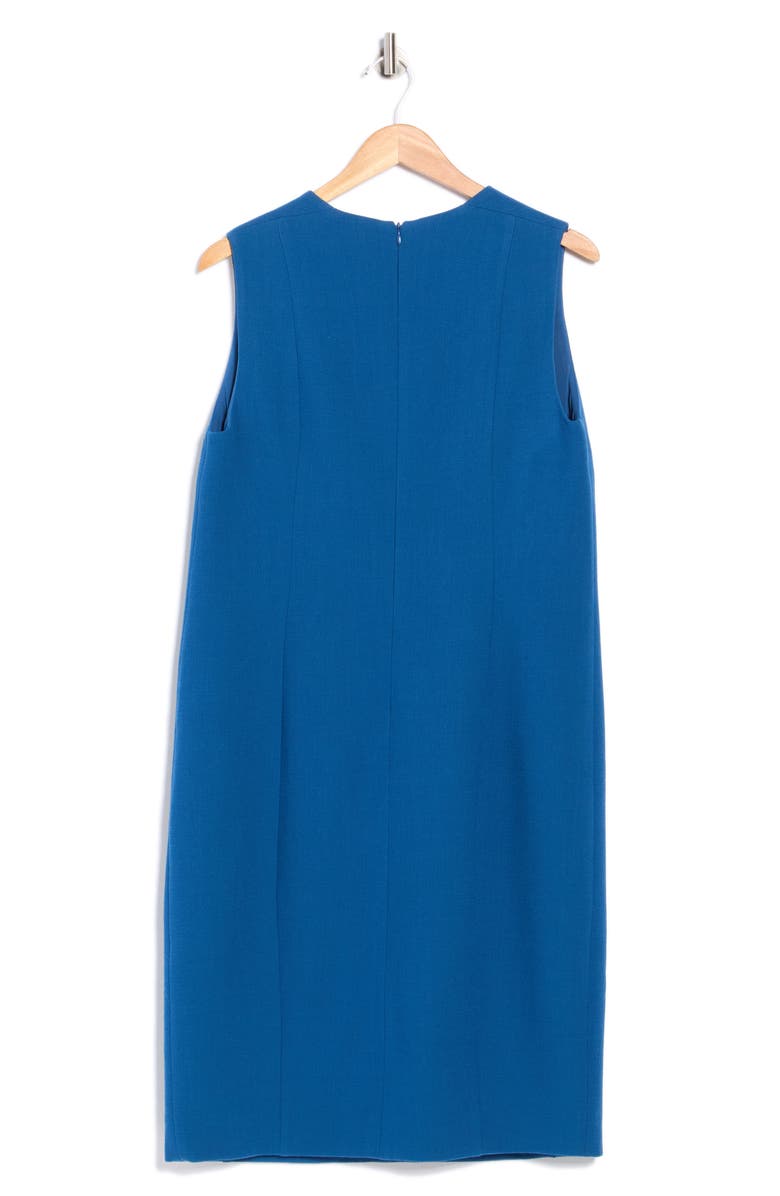 Akris V-Neck Wool Shift Dress, Alternate, color, Atlantic