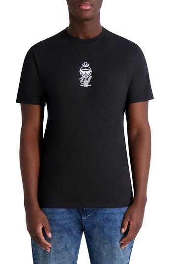Karl Lagerfeld Paris Small Karl Armor Cotton Graphic T-shirt In Black