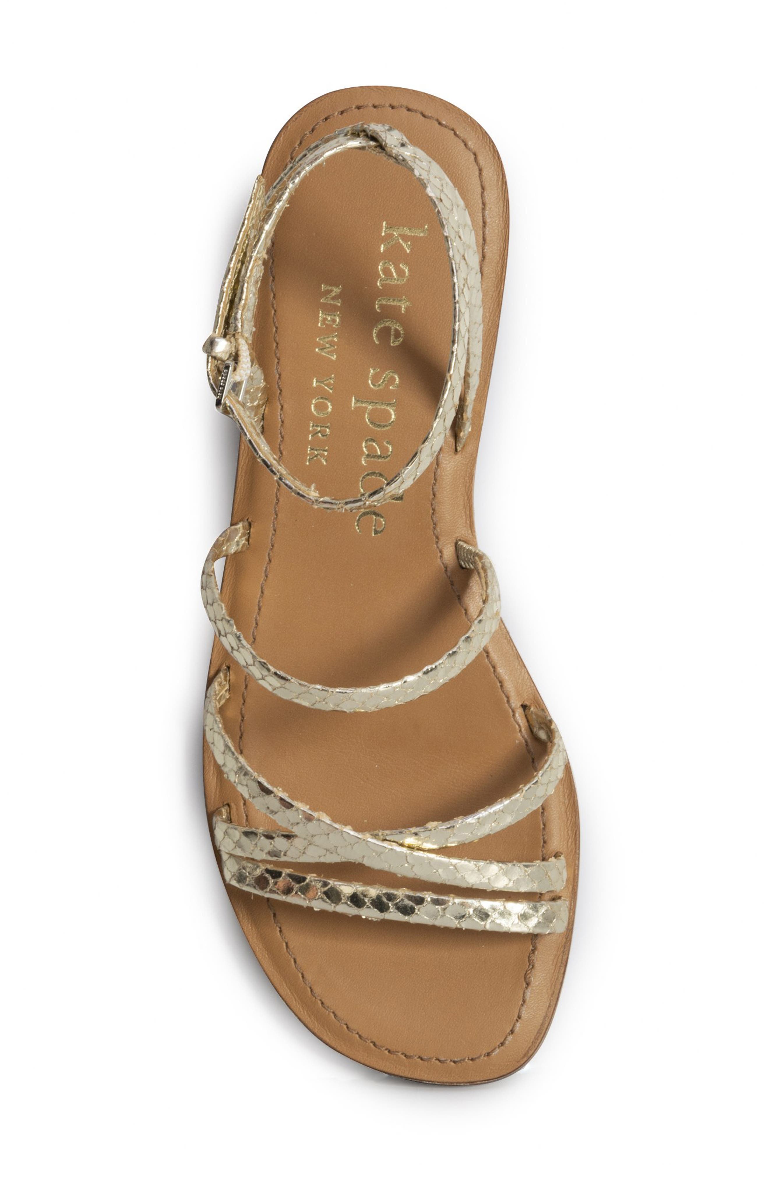 Kate Spade New York cove metallic snakeskin embossed sandal, Alternate, color, 