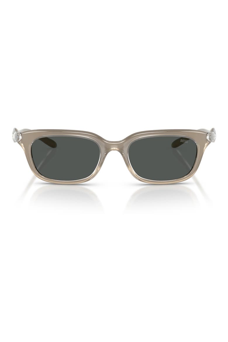 DL3013U 50mm Square Sunglasses, Main, color, CRISTAL METAL GREEN / GREY