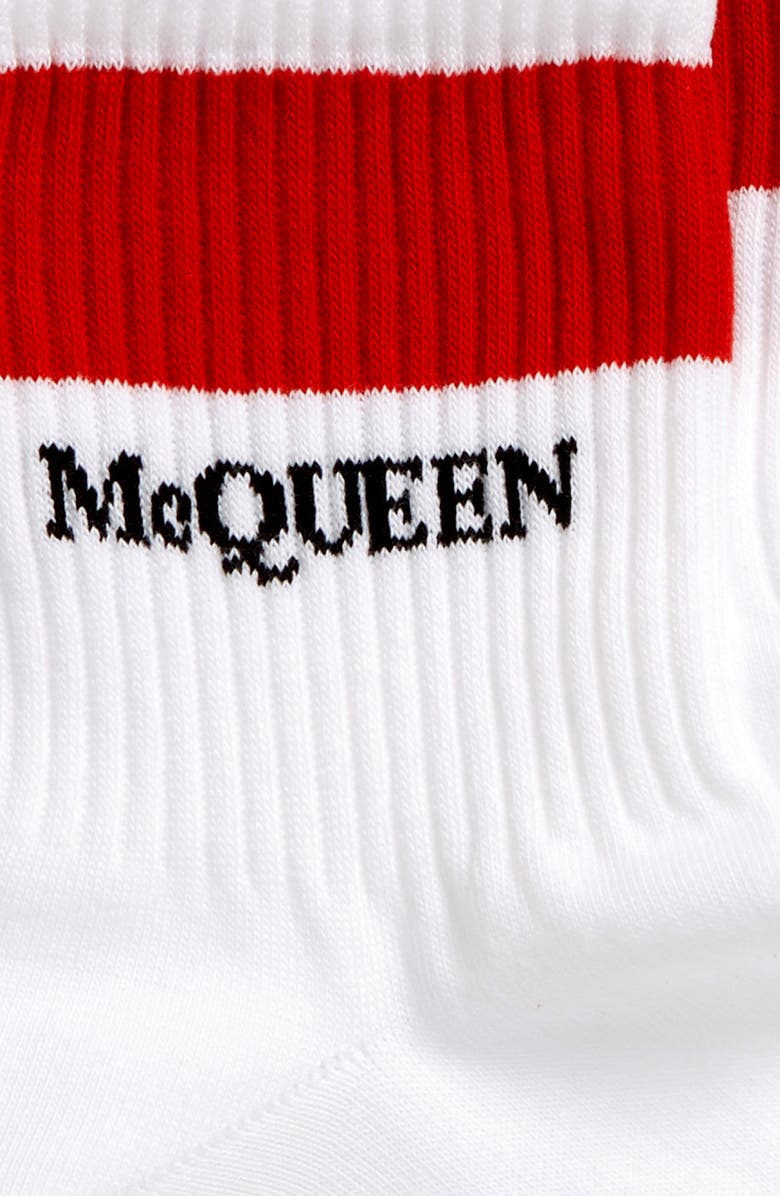 McQueen Alexander McQueen Stripe Logo Socks, Alternate, color, 