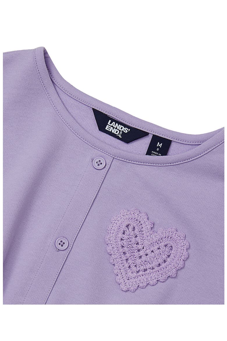 Girls Slouchy Button Front Terry Knit Top, Alternate, color, Pastel Lilac
