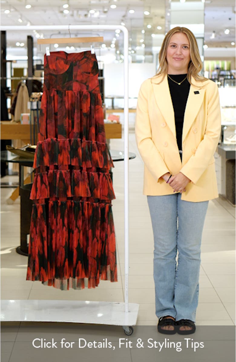 Isabella Strapless Ruffle Tiered Maxi Cocktail Dress, sales video thumbnail