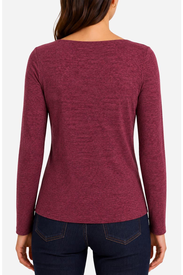 Side Knot Draped Knit Top, Alternate, color, CRANBERRY MLNGE