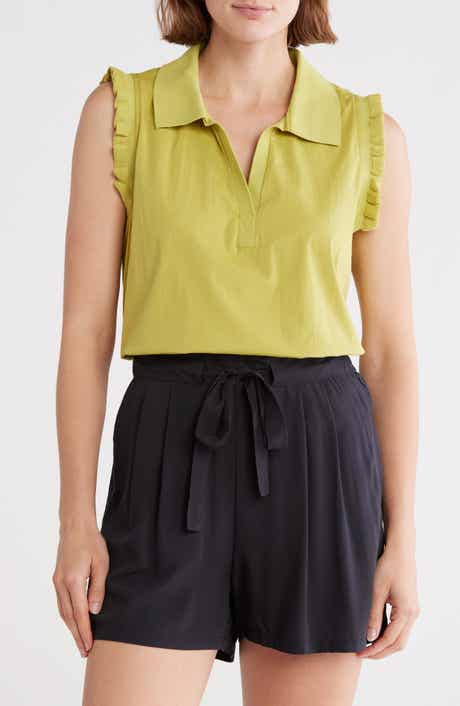 DR2 by Daniel Rainn Ruffle Collar Poplin Tank