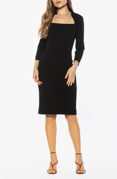 Marais Neck Midi Sheath Dress