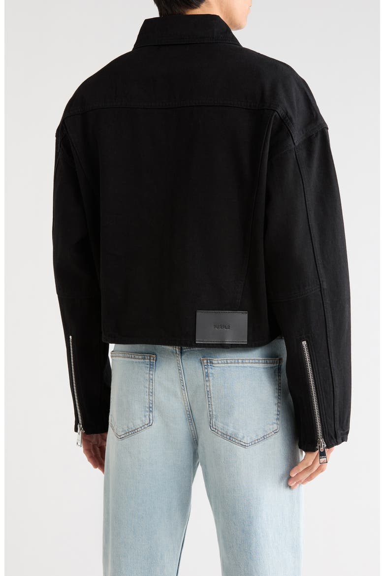 Cropped Carpenter Jacket, Alternate, color, BLACK