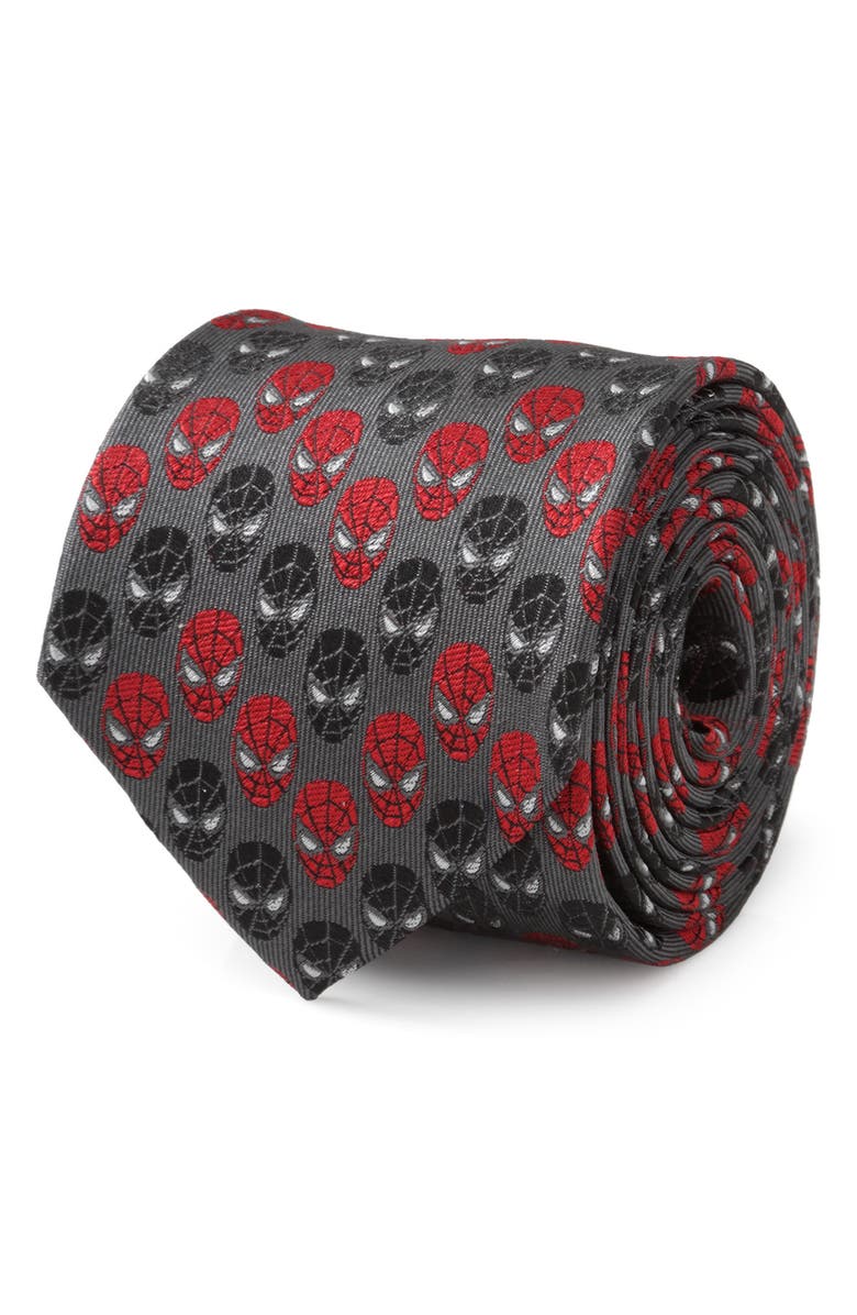 Cufflinks, Inc. Spider-Man Silk Tie, Alternate, color, Gray