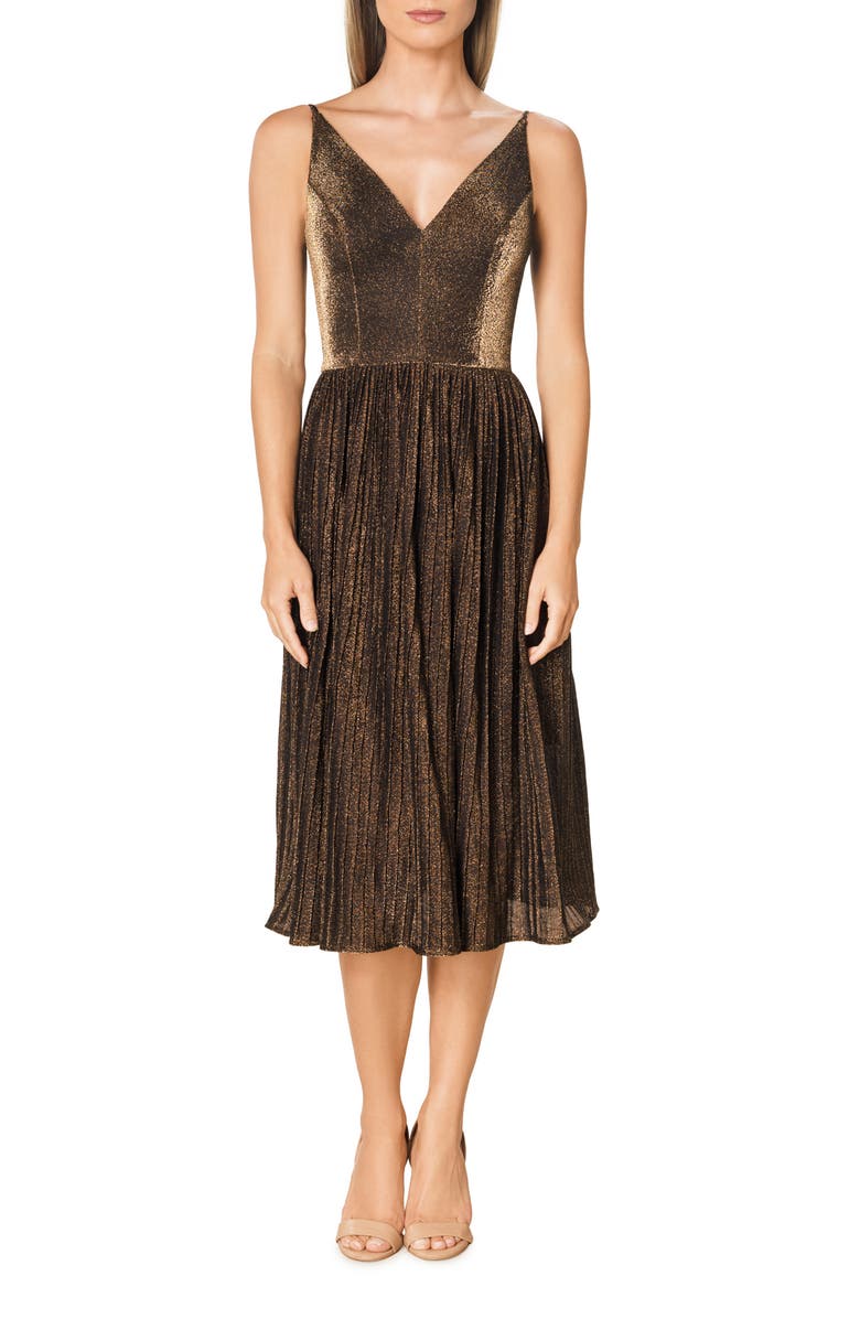 Dress the Population Haley Sparkle Pleated Cocktail Dress, Main, color,