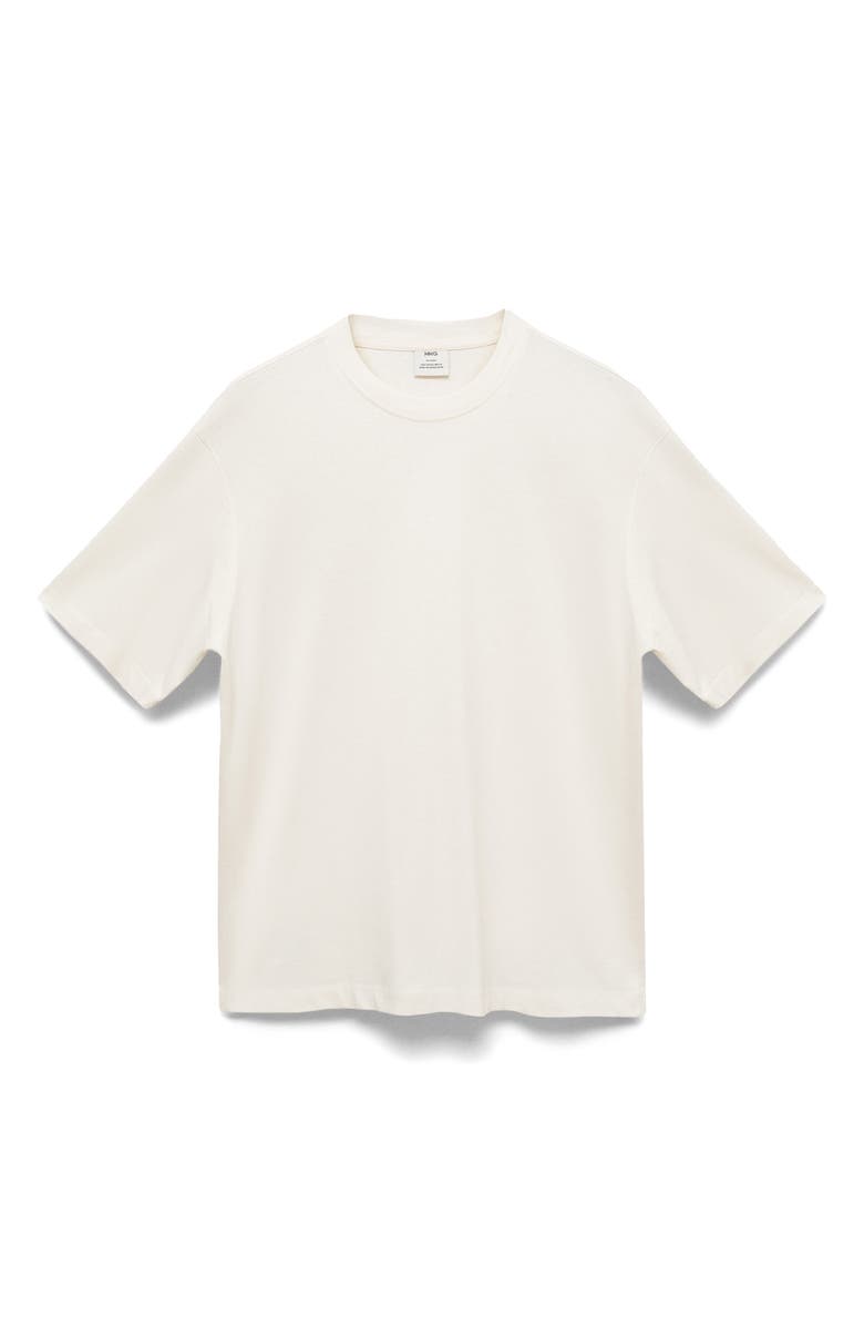 MANGO Relaxed Fit Heavyweight Cotton T-Shirt, Alternate, color, Off White