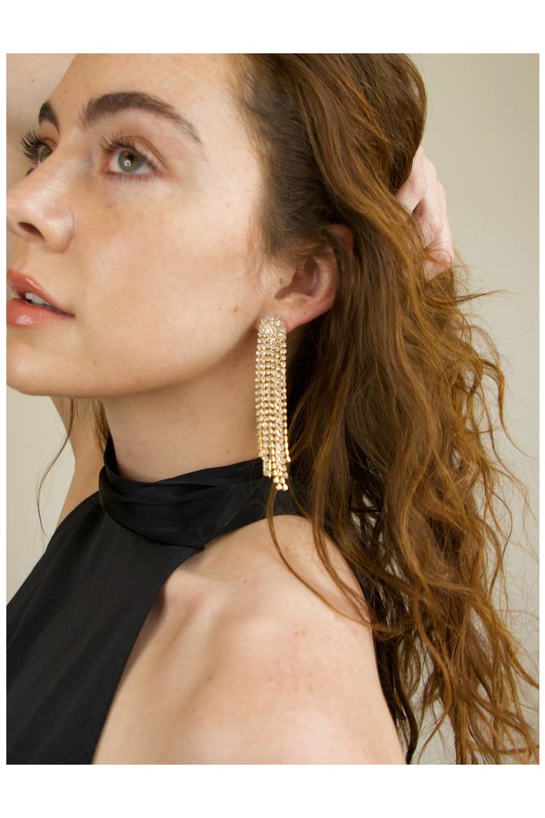 Glitz Chandelier Earrings, Alternate, color, GOLD