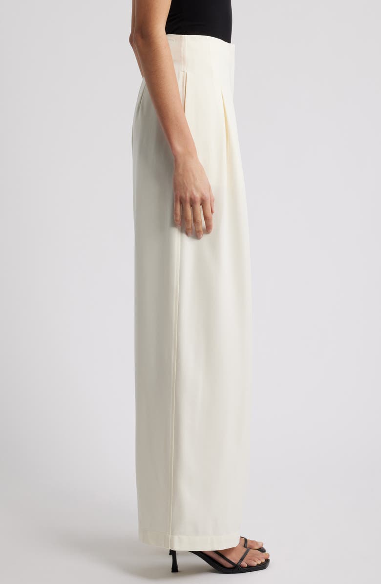 WAYF Mischa Clean Waist Pleated Wide Leg Pants, Alternate, color, Cream