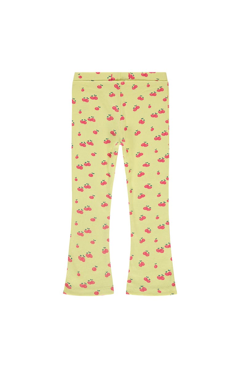 Stains and Stories by Babyface Allover Cherry Print Ribbed Flared Leggings, Alternate, color, Yellow
