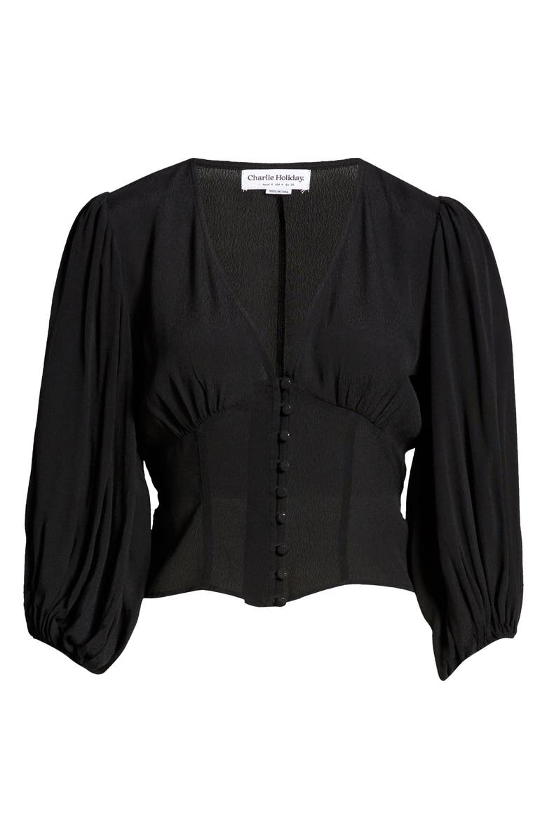 Charlie Holiday Cali Floral V-Neck Blouse, Alternate, color, 