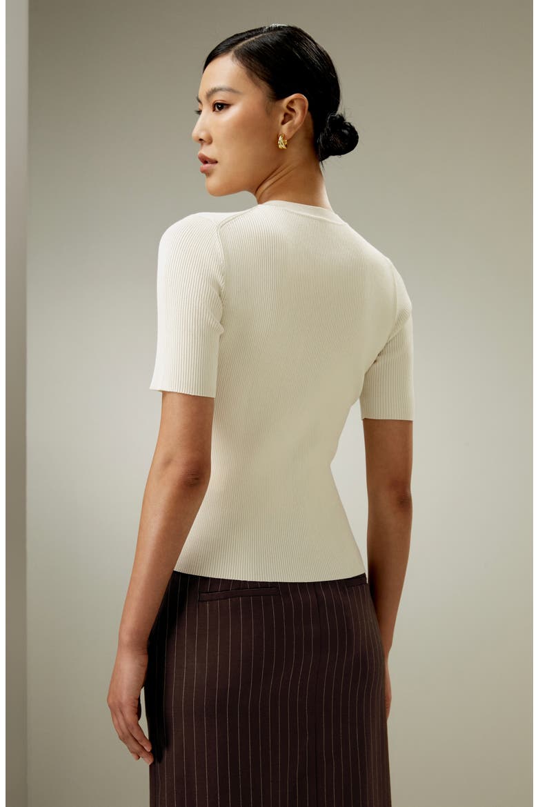 Women's Essential Silk Knit Top, Alternate, color, White