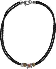 Trafalgar Nasher Vegan Leather Beaded Necklace