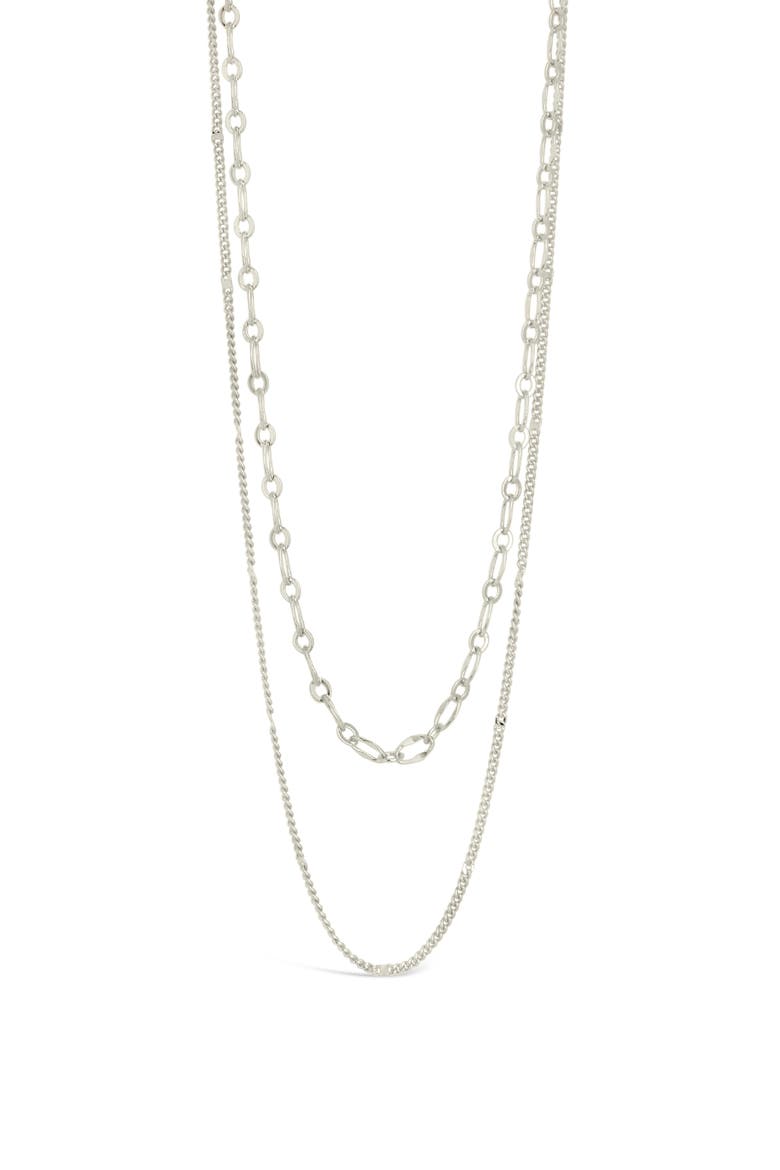 Serenity Mixed Chain Necklace, Alternate, color, SILVER