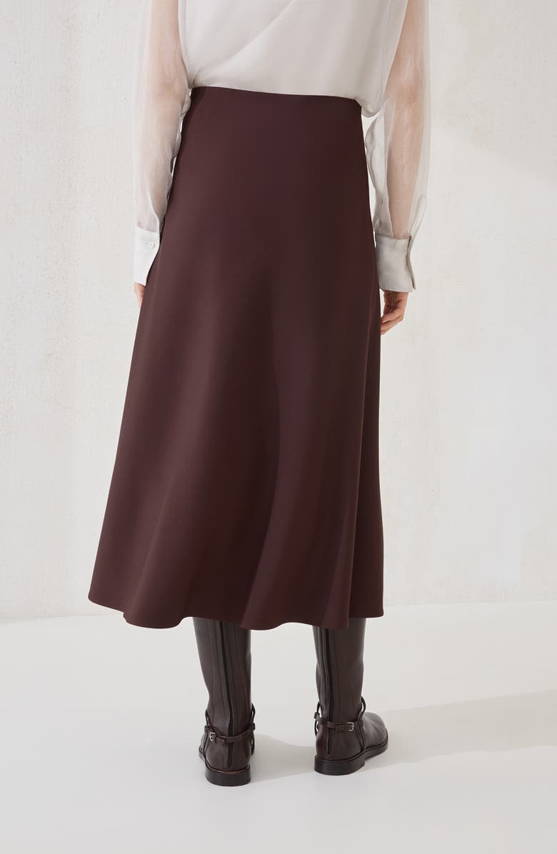 Brunello Cucinelli Twill Flute skirt, Alternate, color, Burgundy