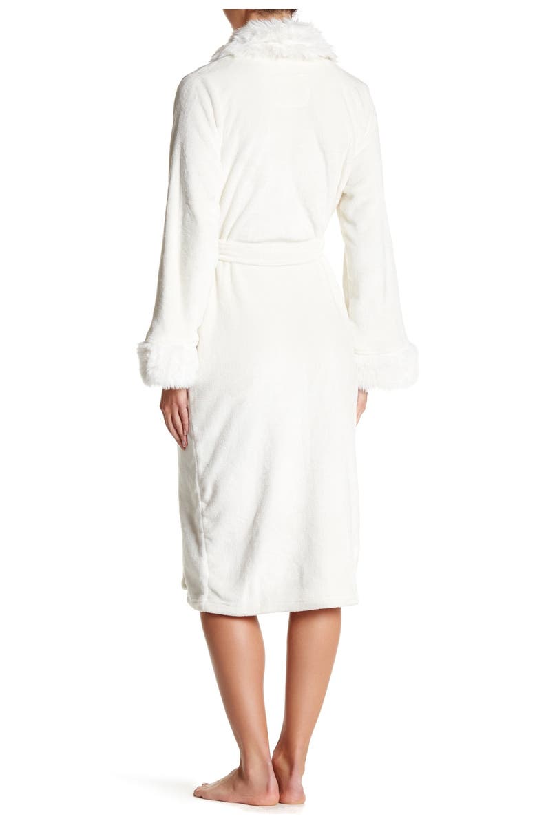 shimera Faux Fur Trim Plush Robe, Alternate, color, 