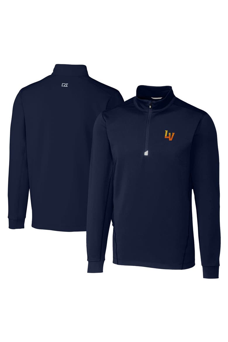 Men's Cutter & Buck  Navy Las Vegas Aviators Big & Tall Traverse Stretch Quarter-Zip Top, Main, color, Navy