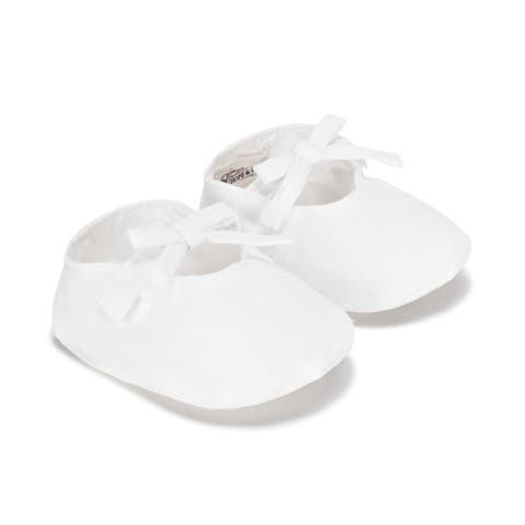 Baby Linen Bow Soft Shoe, Infant