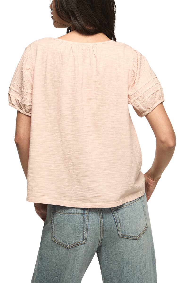 Lucky Brand Clip Dot Pintuck Top, Alternate, color, Sepia Rose